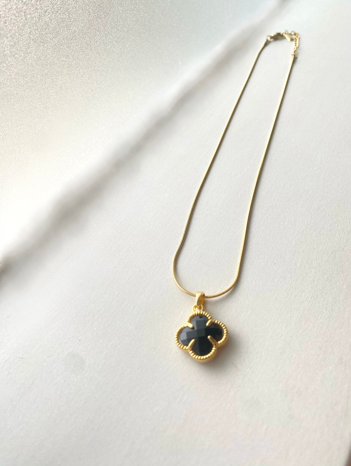 Black Diamond Clover Necklace
