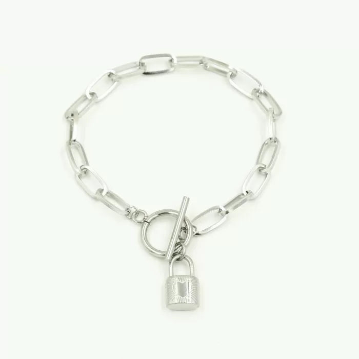 Schakel bracelet kapittelslot hart