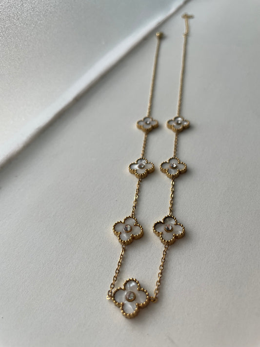 Clover With Diamond Necklace