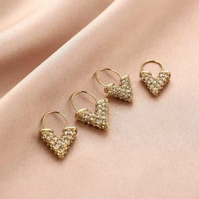 V Earrings Diamonds