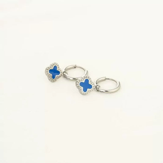 Elegante Clover Blue Earrings
